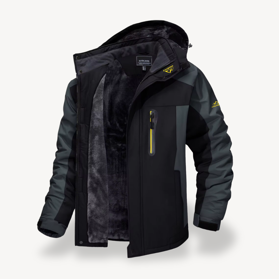 Noah | Wasserdichte Outdoor Fleecejacke Herren mit Kapuze