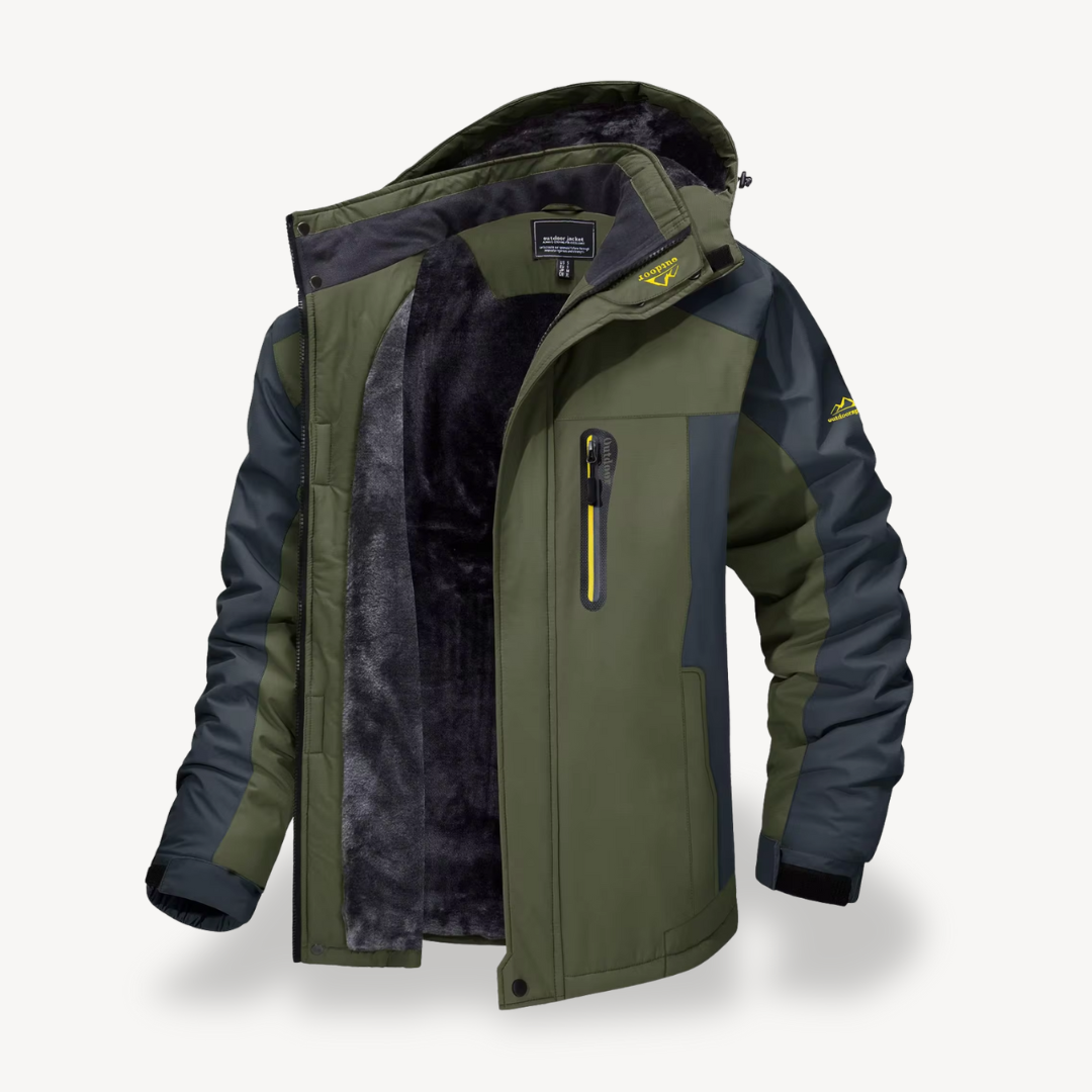 Noah | Wasserdichte Outdoor Fleecejacke Herren mit Kapuze
