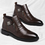 Patrick | Stiefel aus Leder Herren mit Reissverschluss und Schnalle