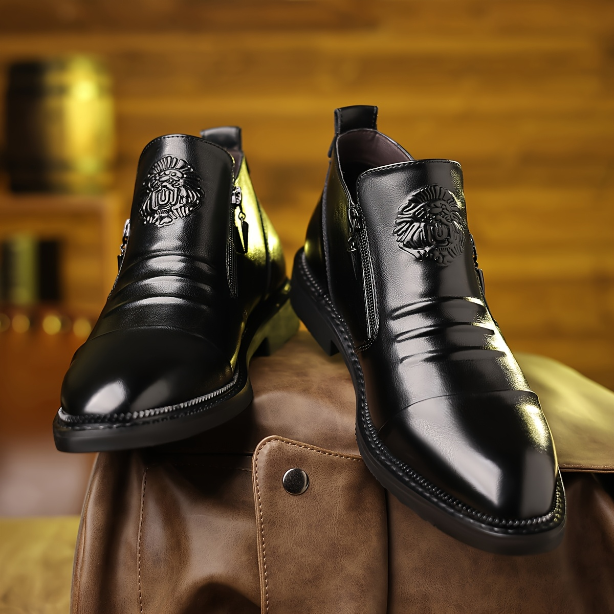 Patrick | Stiefel aus Leder Herren mit Reissverschluss und Schnalle