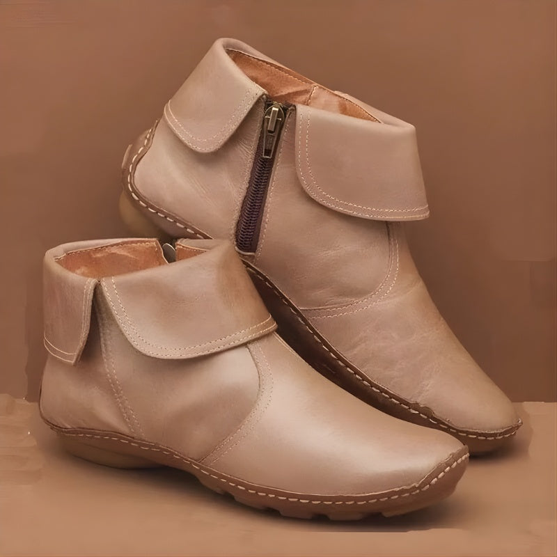 Paula | Chelsea Boots Damen Leder Reissverschluss Flach