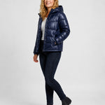 Paula | Daunenjacke Damen mit Kapuze Steppjacke Glanz