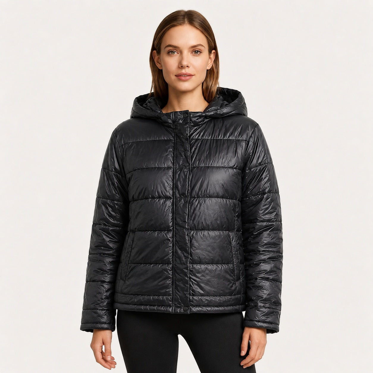 Paula | Daunenjacke Damen mit Kapuze Steppjacke Glanz