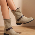 Priska | Chelsea Boots Damen Veloursleder Schnallenriemen