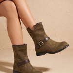 Priska | Chelsea Boots Damen Veloursleder Schnallenriemen
