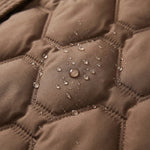 Priska | Lange Daunenjacke Damen mit Kapuze Taillenzug