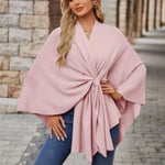 Priska | Poncho Damen Cape mit Knotendetail Elegant