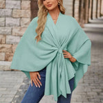 Priska | Poncho Damen Cape mit Knotendetail Elegant