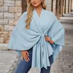 Priska | Poncho Damen Cape mit Knotendetail Elegant