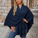 Priska | Poncho Damen Cape mit Knotendetail Elegant