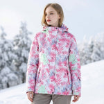 Priska | Skijacke mit Kapuze Damen Tropischer Blattprint