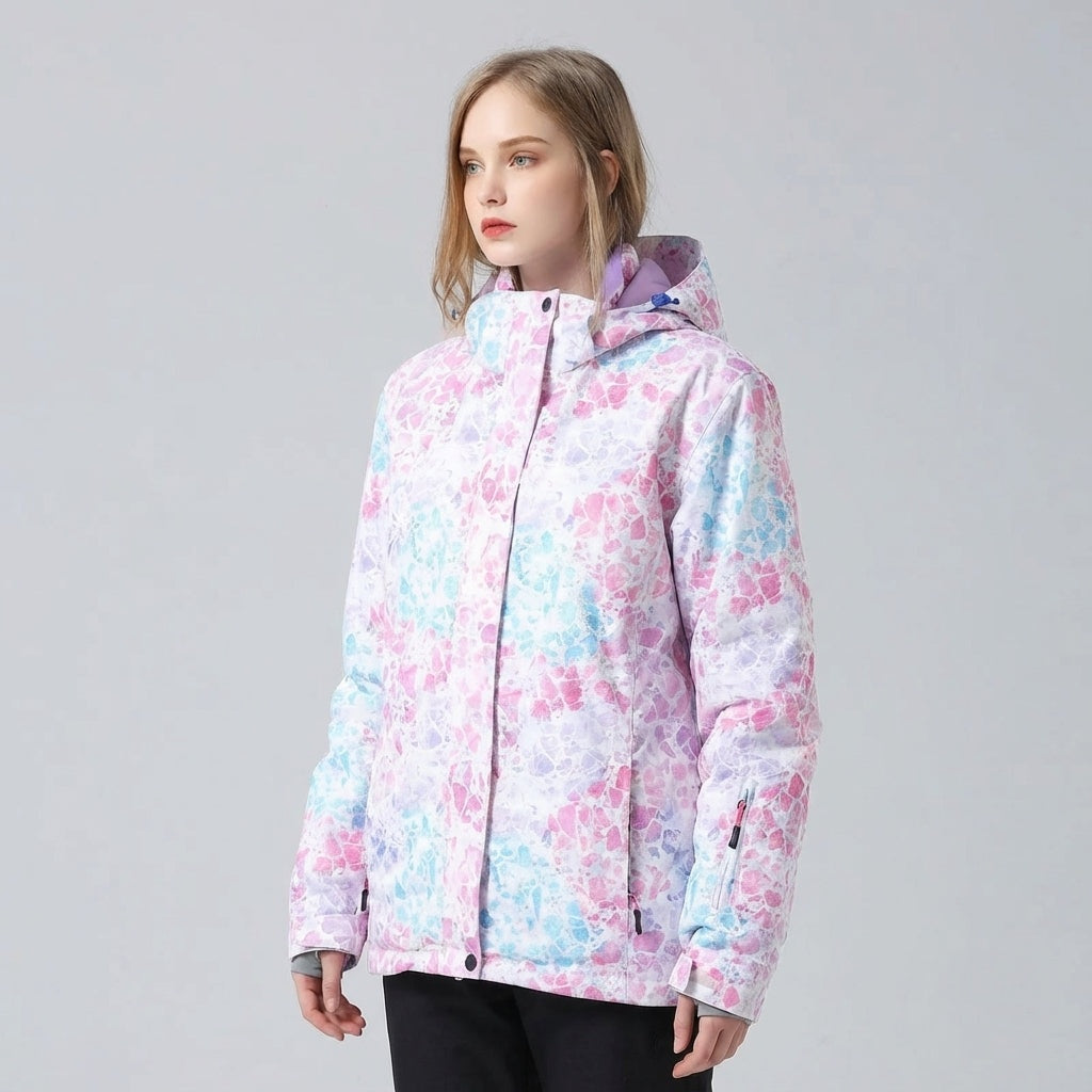 Priska | Skijacke mit Kapuze Damen Tropischer Blattprint