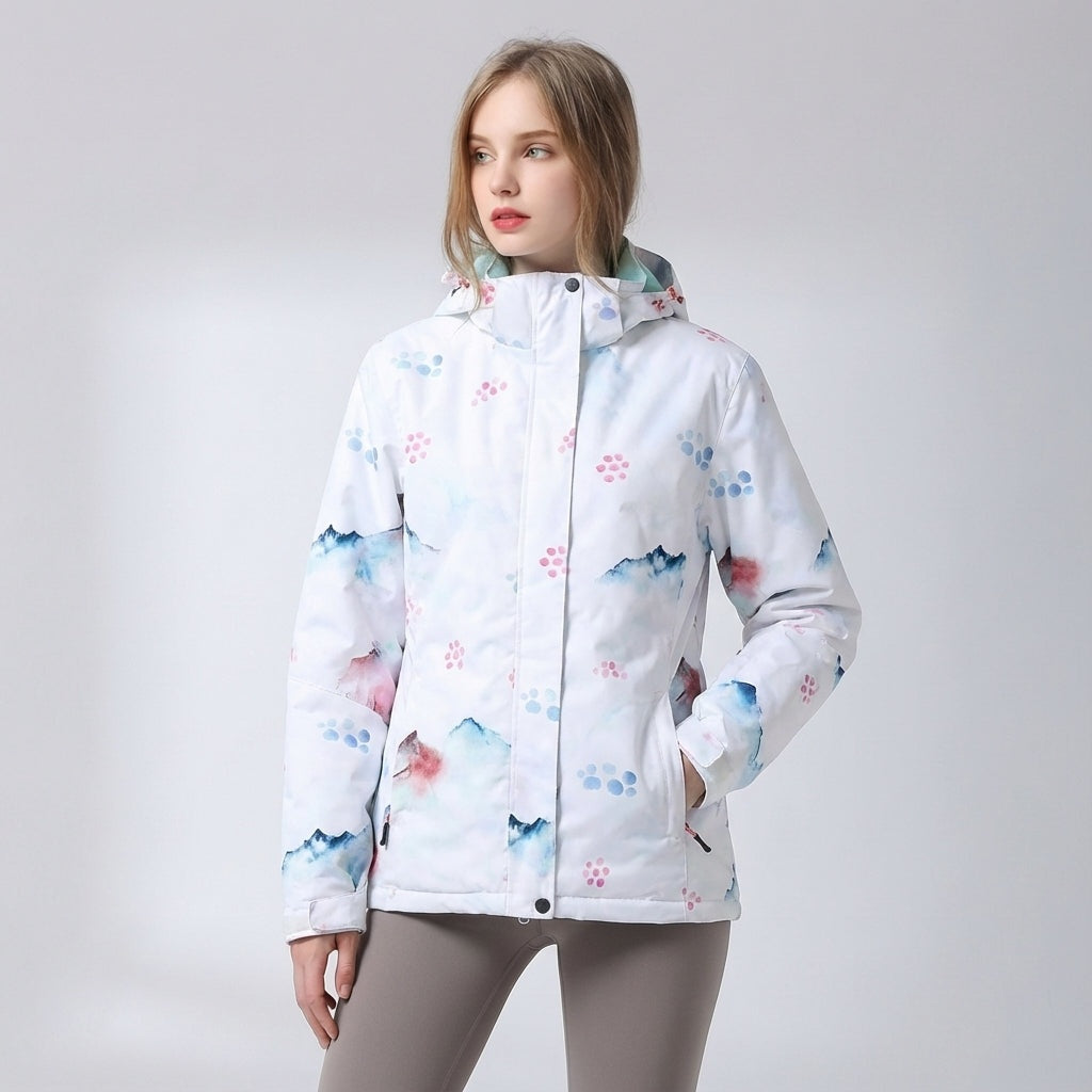 Priska | Skijacke mit Kapuze Damen Tropischer Blattprint