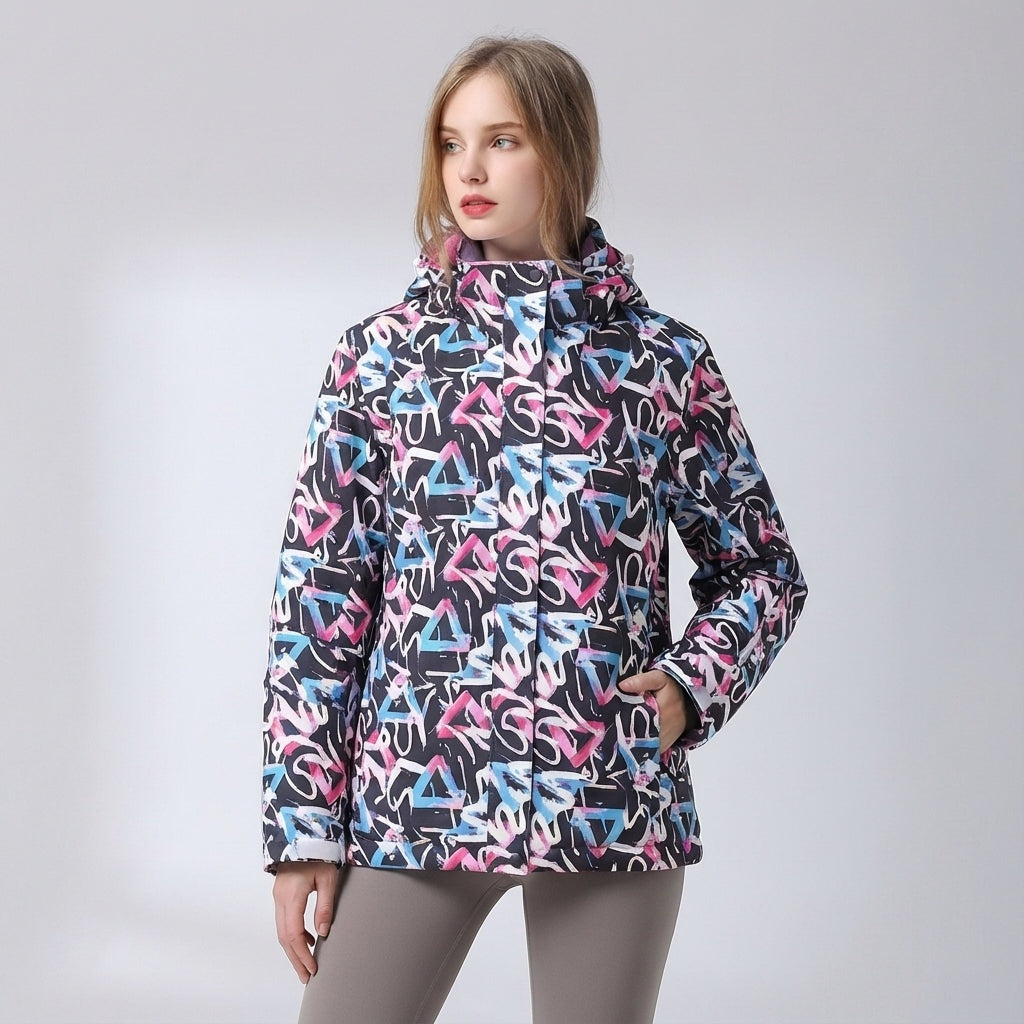 Priska | Skijacke mit Kapuze Damen Tropischer Blattprint