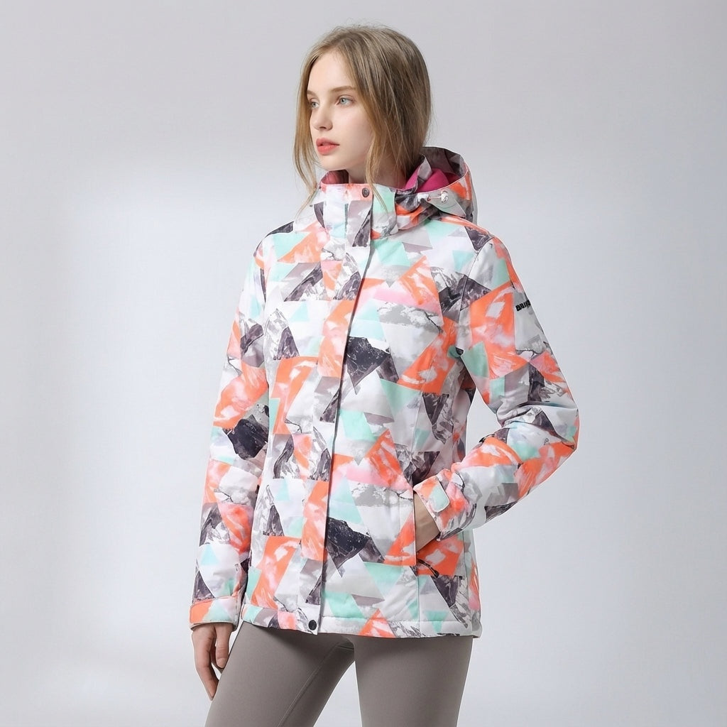 Priska | Skijacke mit Kapuze Damen Tropischer Blattprint
