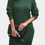 Priska | Strickkleid Mini mit Rollkragen und Zopfmuster Damen Langarm