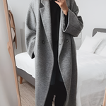 Priska | Wollmantel Damen Lang Oversized Zweireihig