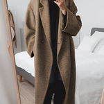 Priska | Wollmantel Damen Lang Oversized Zweireihig