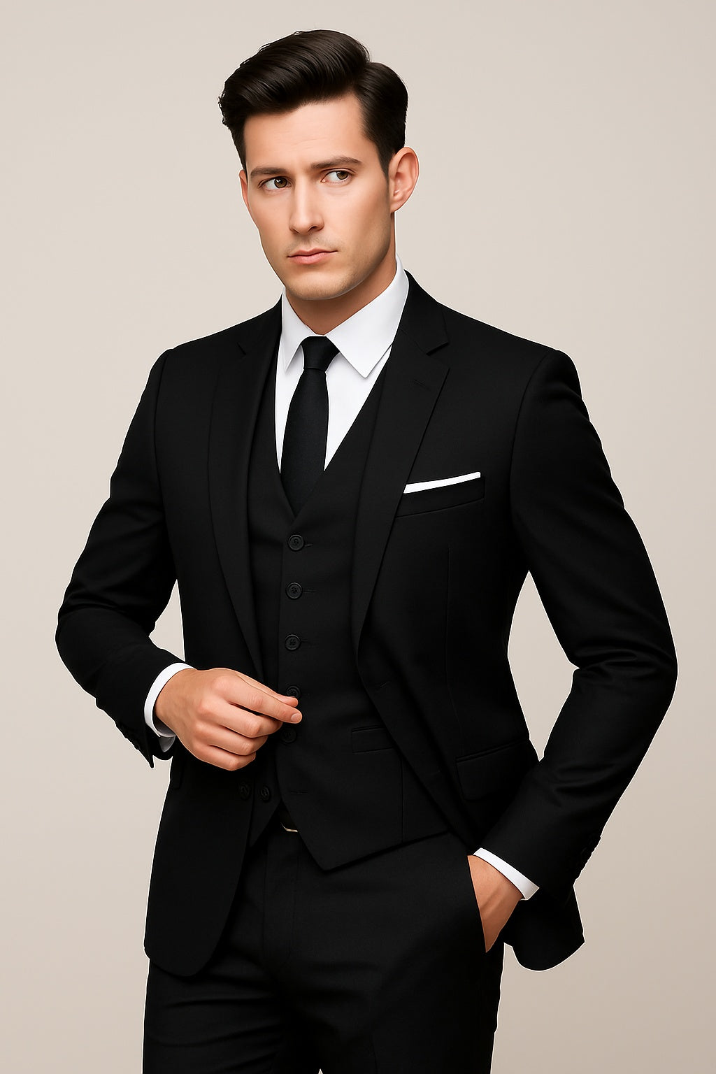 Rafael | Anzug Herren Dreiteilig Slim Fit Smoking Hochzeit