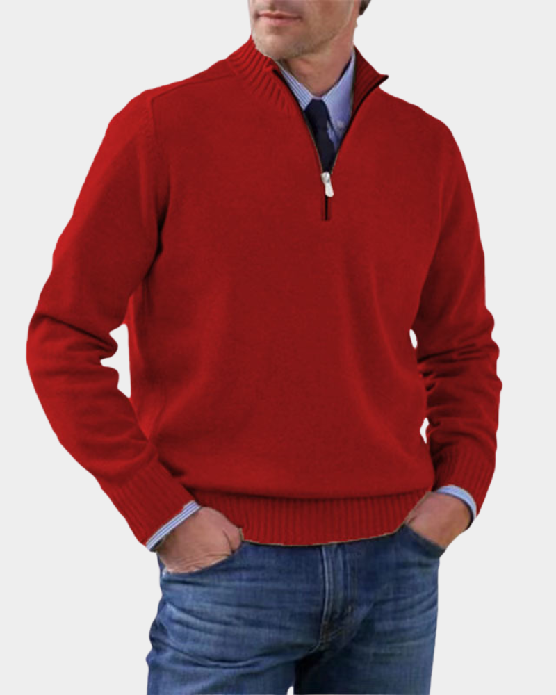 Rafael | Pullover Herren Strickjacke mit Reißverschluss Langarm