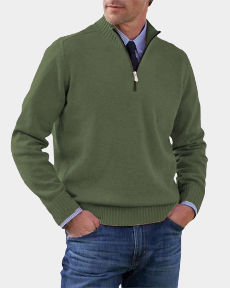 Rafael | Pullover Herren Strickjacke mit Reißverschluss Langarm