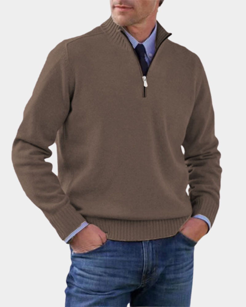 Rafael | Pullover Herren Strickjacke mit Reißverschluss Langarm
