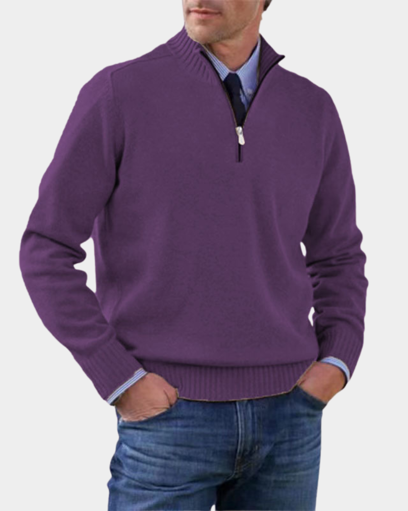 Rafael | Pullover Herren Strickjacke mit Reißverschluss Langarm