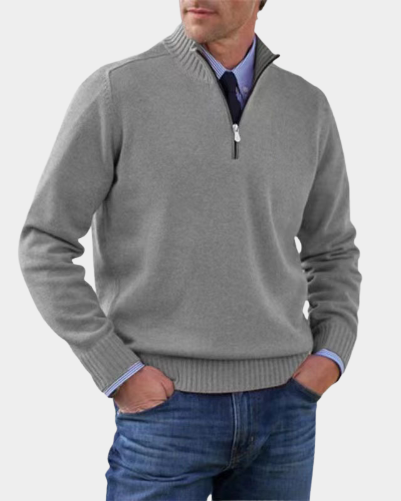 Rafael | Pullover Herren Strickjacke mit Reißverschluss Langarm