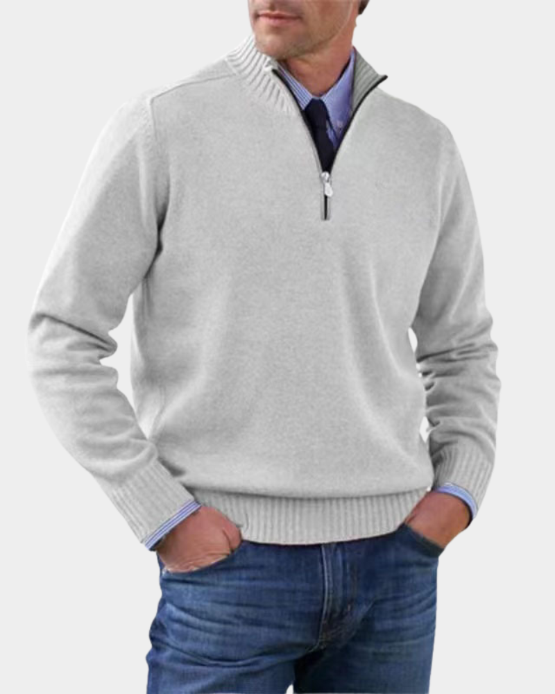 Rafael | Pullover Herren Strickjacke mit Reißverschluss Langarm