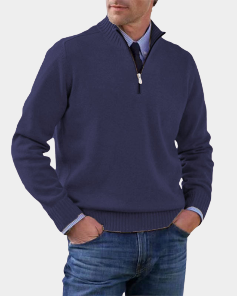 Rafael | Pullover Herren Strickjacke mit Reißverschluss Langarm