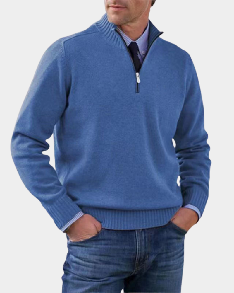 Rafael | Pullover Herren Strickjacke mit Reißverschluss Langarm