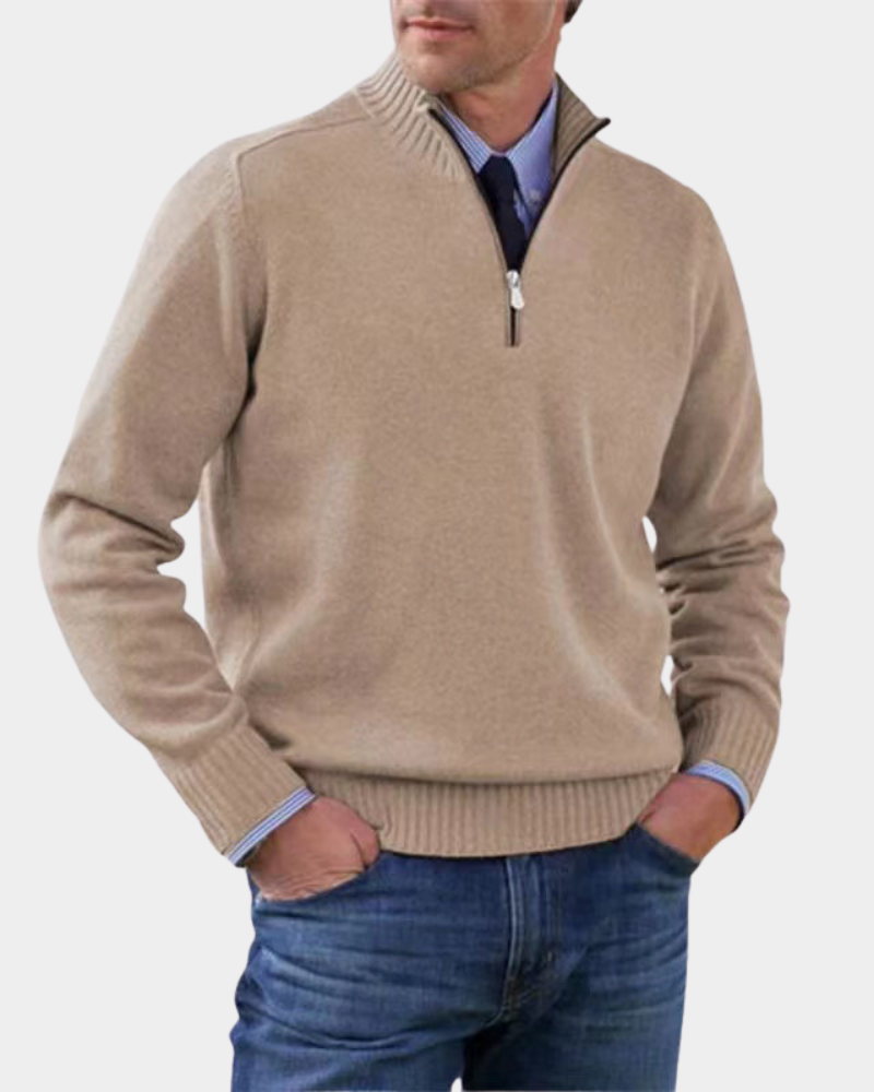 Rafael | Pullover Herren Strickjacke mit Reißverschluss Langarm