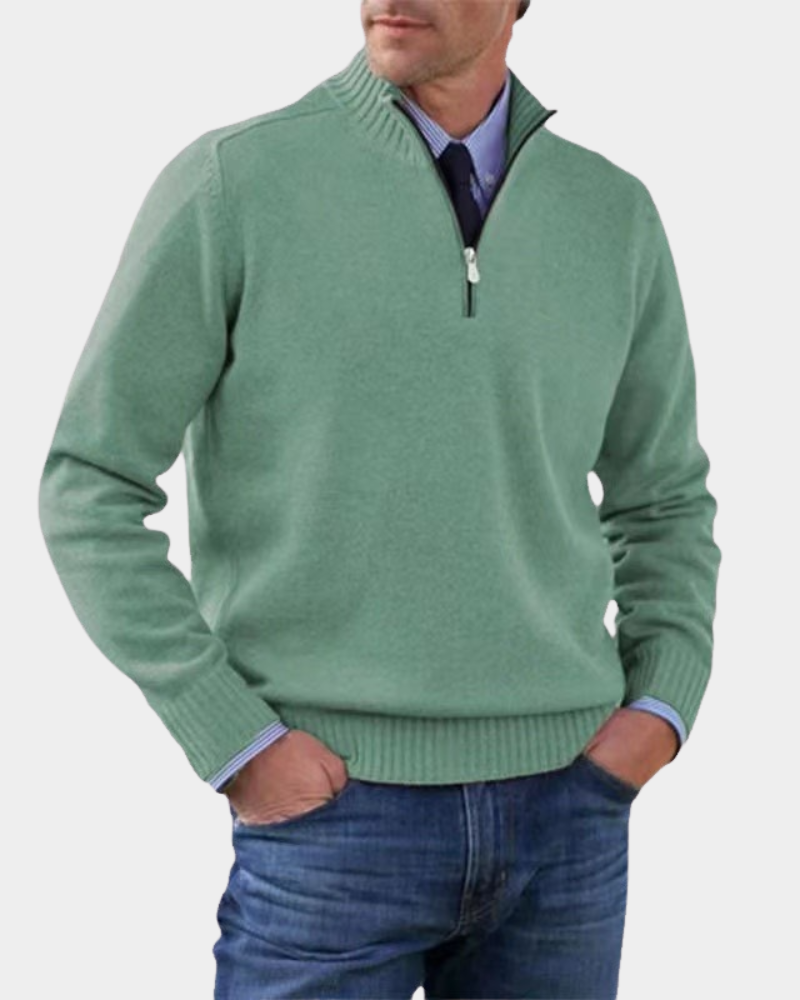 Rafael | Pullover Herren Strickjacke mit Reißverschluss Langarm