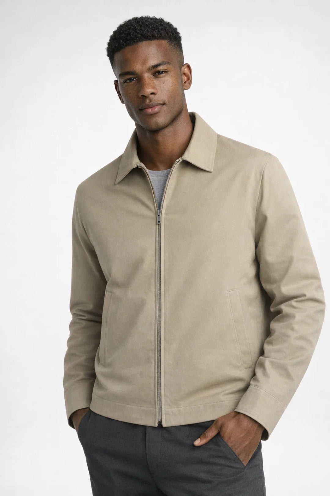 Rafael | Übergangsjacke Herren Slim Fit mit Reissverschluss Klassischer Kragen
