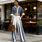 Ronja | Weite Hosen Damen Gestreift Palazzo