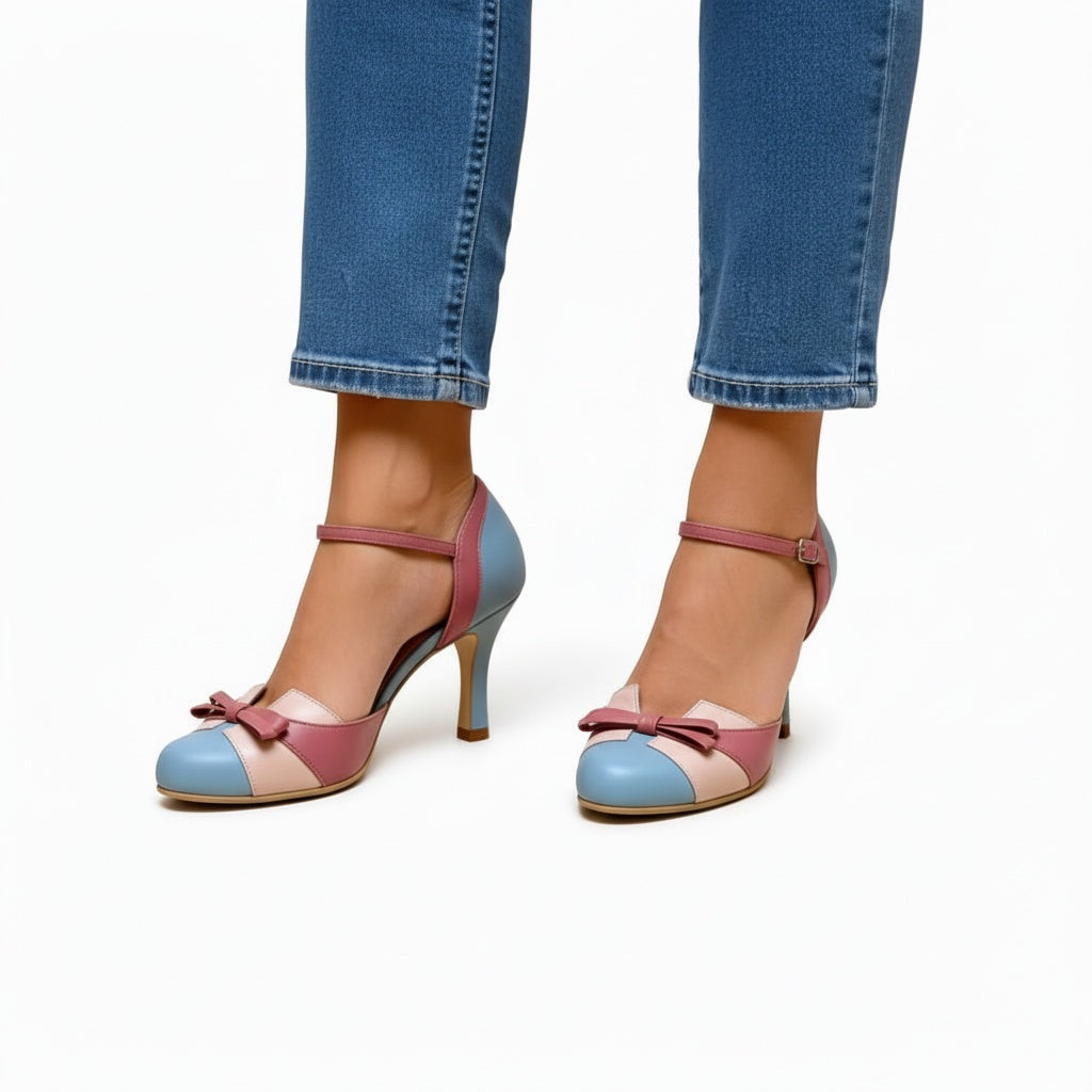 Rosalie | Pumps Damen Riemchen Schleife High Heels