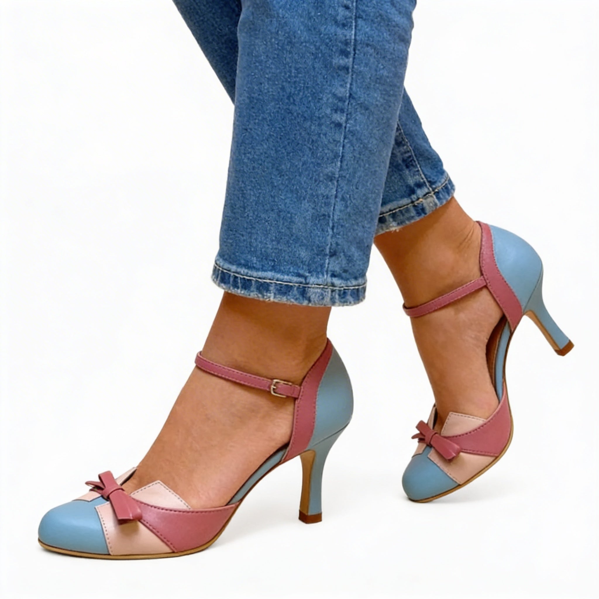 Rosalie | Pumps Damen Riemchen Schleife High Heels