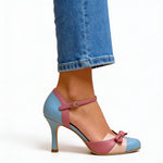 Rosalie | Pumps Damen Riemchen Schleife High Heels