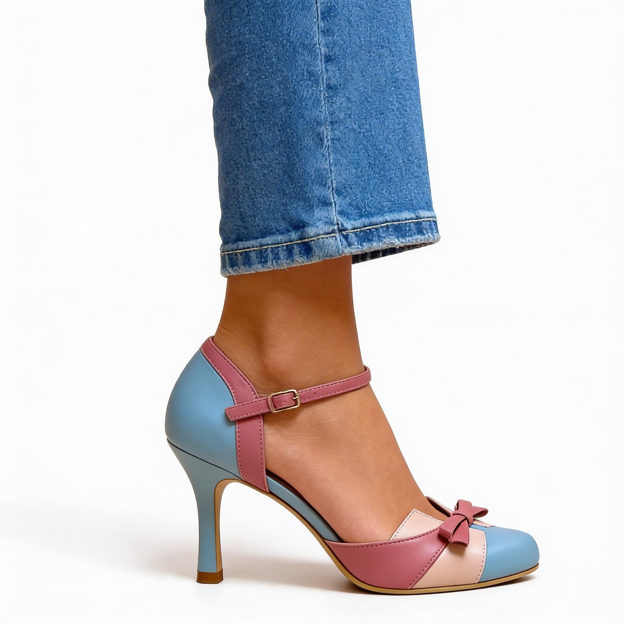 Rosalie | Pumps Damen Riemchen Schleife High Heels