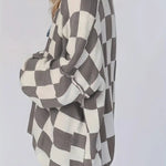 Salome | Strickjacke Damen Oversized Kariert