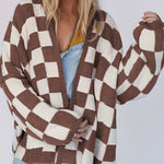 Salome | Strickjacke Damen Oversized Kariert
