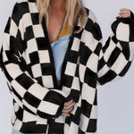 Salome | Strickjacke Damen Oversized Kariert