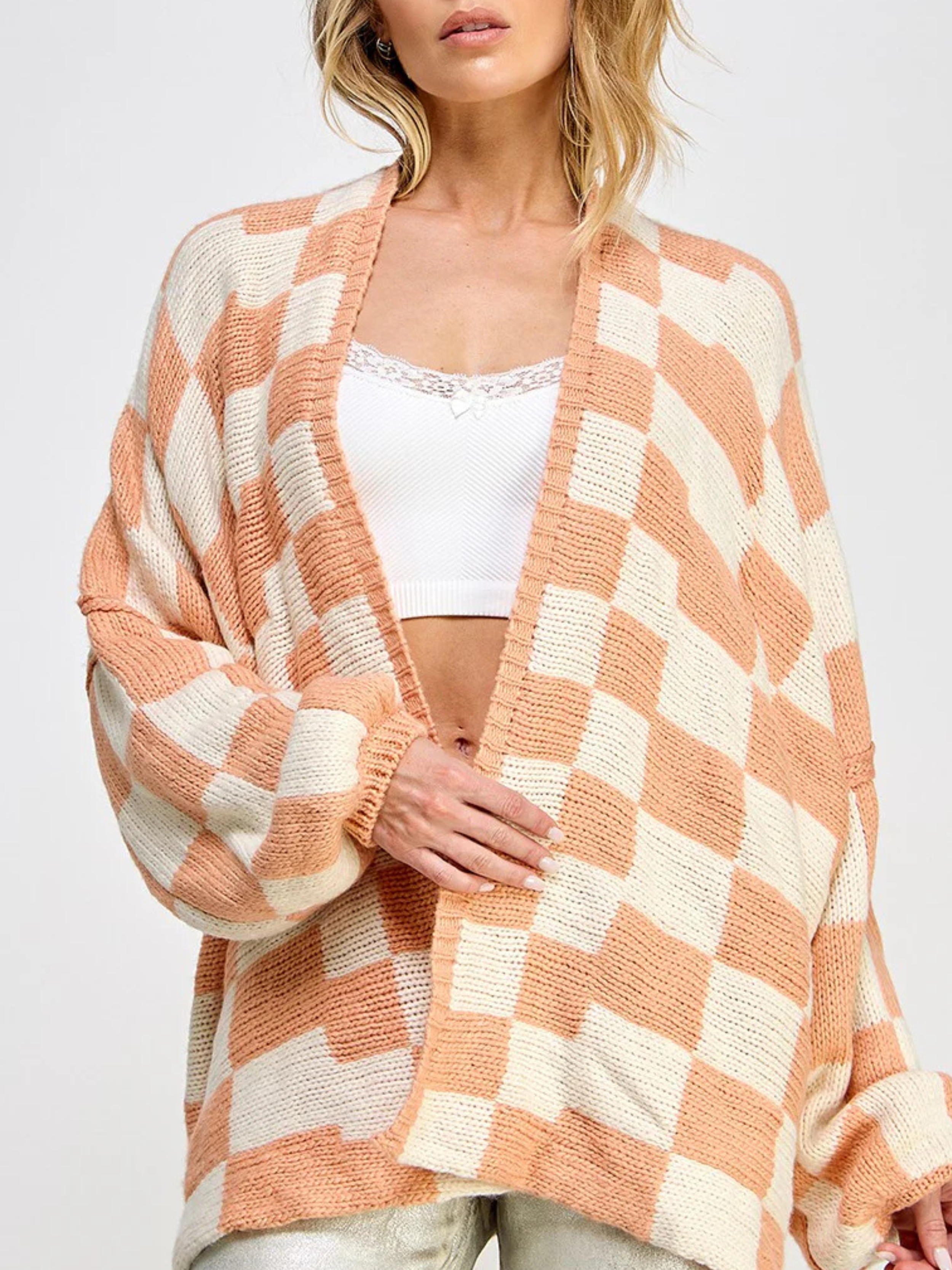 Salome | Strickjacke Damen Oversized Kariert