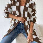 Salome | Strickjacke Damen Oversized Kariert