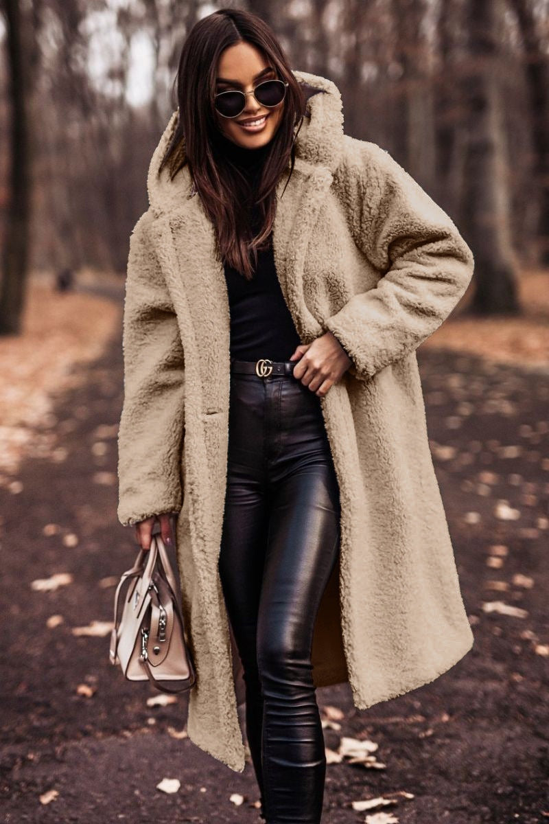 Salome | Teddymantel Lang mit Kapuze Damen Oversize