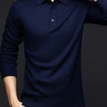 Sebastian | Pullover aus Wollmischung mit Polokragen Herren Langarm Knopfleiste