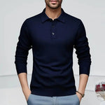 Sebastian | Pullover aus Wollmischung mit Polokragen Herren Langarm Knopfleiste
