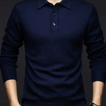 Sebastian | Pullover aus Wollmischung mit Polokragen Herren Langarm Knopfleiste
