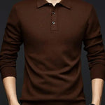 Sebastian | Pullover aus Wollmischung mit Polokragen Herren Langarm Knopfleiste