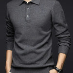 Sebastian | Pullover aus Wollmischung mit Polokragen Herren Langarm Knopfleiste